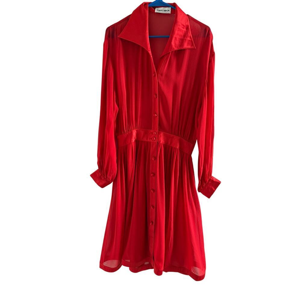 Albert Nipon Vintage 100% Silk Dress - image 1